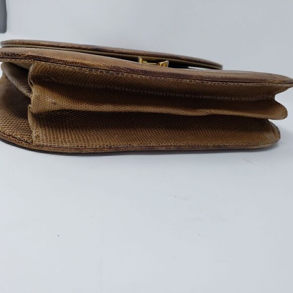 Vintage Bellestone Camel Reptile Handbag - Picture 9 of 13